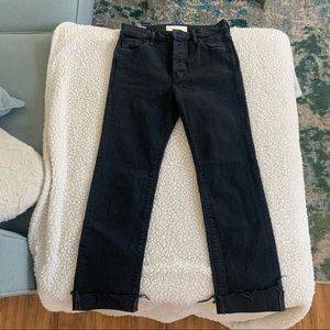MOTHER Denim Scrapper Ankle Fray Black Jeans *NEW WITHOUT TAGS*